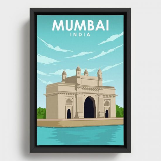 Mumbai India Travel Poster Canvas Print Wall Art Decor 1
