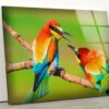 Natural And Vivid Wall Glass Wall Art Ecology Colorful Birds Wall Art