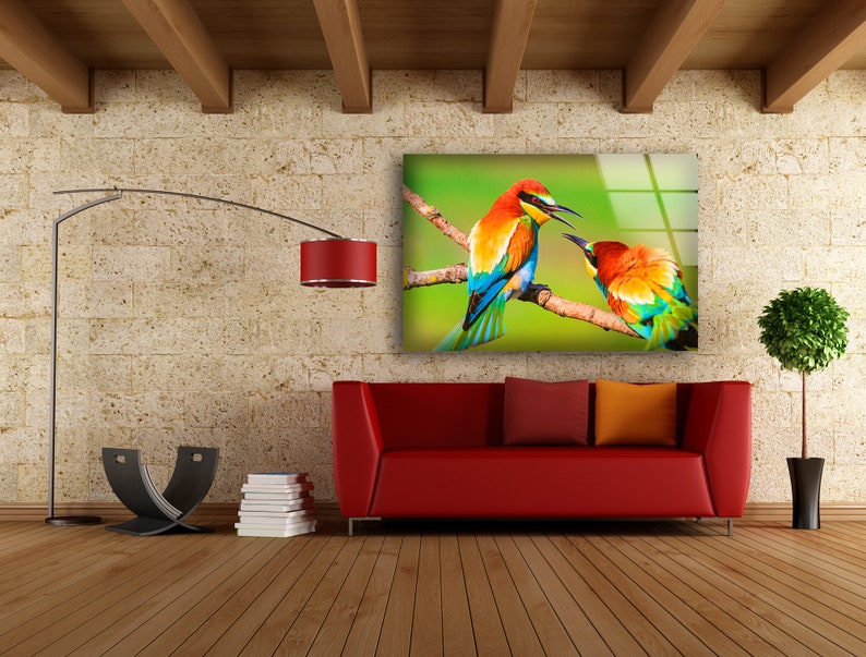 Natural-And-Vivid-Wall-Glass-Wall-Art-Ecology-Colorful-Birds-Wall-Art-2 Natural And Vivid Wall Glass Wall Art Ecology Colorful Birds Wall Art 2