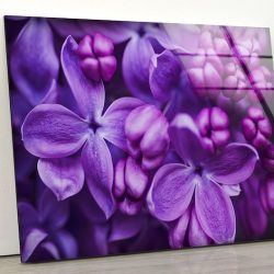 Natural And Vivid Wall Office Decoration Modern Wall Art Purple Flower Wall Art Glass Print