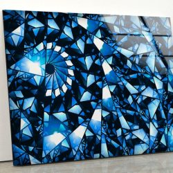 Natural And Vivid Wall Office Decoration Stained Wall Art Blue Abstract Wall Art Glass Print