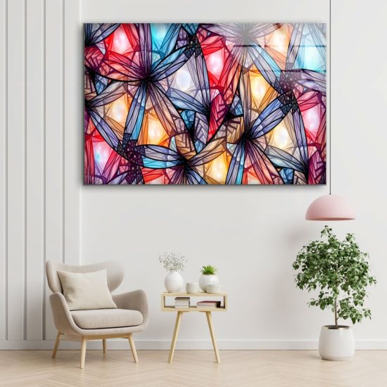 Natural And Vivid Wall Office Decoration Stained Window Glass Wall Art Mosaic Wall Art 2