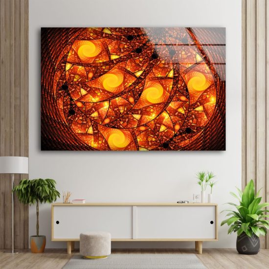 Natural Wall Office Decoration Stained Window Glass Wall Art Fractal Wall Art 1