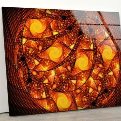 Natural Wall Office Decoration Stained Window Glass Wall Art Fractal Wall Art