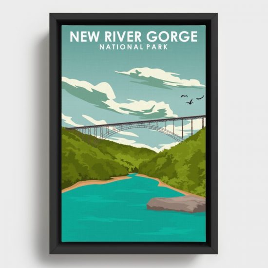 New River Gorge National Park Travel Poster Canvas Print Wall Art Decor 1