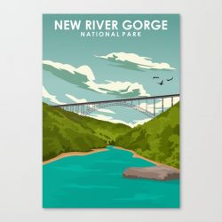 New River Gorge National Park Travel Poster Canvas Print - Wall Art Decor