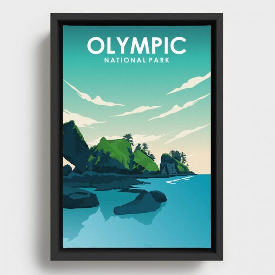 Olympic National Park Travel Poster Canvas Print Wall Art Decor 1