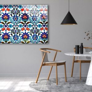 Ottoman Patterns Iznik Wall Art Tulip Wall Art Glass Print 1