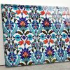 Ottoman Patterns Iznik Wall Art Tulip Wall Art Glass Print