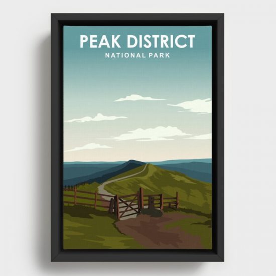 Peak District National Park Travel Poster Canvas Print Wall Art Decor 1