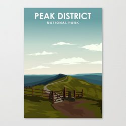 Peak District National Park Travel Poster Canvas Print - Wall Art Decor