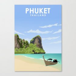 Phuket Thailand Vintage Travel Poster Canvas Print - Wall Art Decor