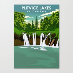 Plitvice Lakes National Park Croatia Travel Poster Canvas Print - Wall Art Decor