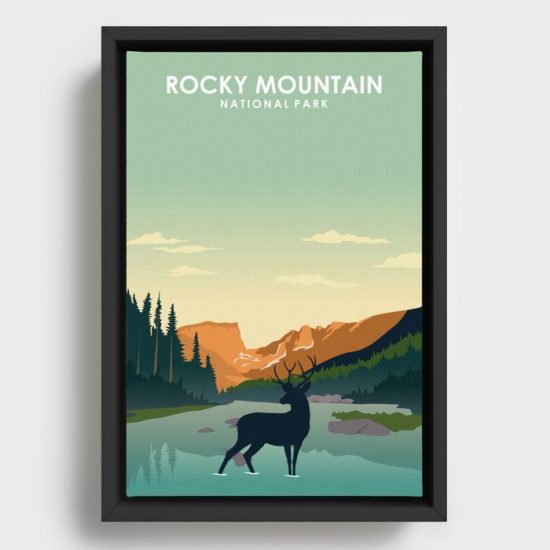 Rocky Mountain National Park Travel Poster Canvas Print Wall Art Decor 1