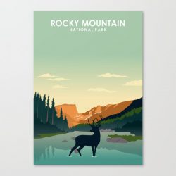 Rocky Mountain National Park Travel Poster Canvas Print - Wall Art Decor