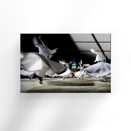 Rumi Whirling Dervish Sufi Semazen Wall Art Mevlana Art Glass Print 2