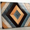 Rustic Geometric Wood Wall Art Modern Wood Pattern Glass Print