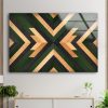 Rustic Wall Art Geometric Wood Art Pattern Boho Wall Decor Glass Print