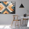 Rustic Wall Art Geometric Wood Wall Art Pattern Boho Wall Decor Glass Print