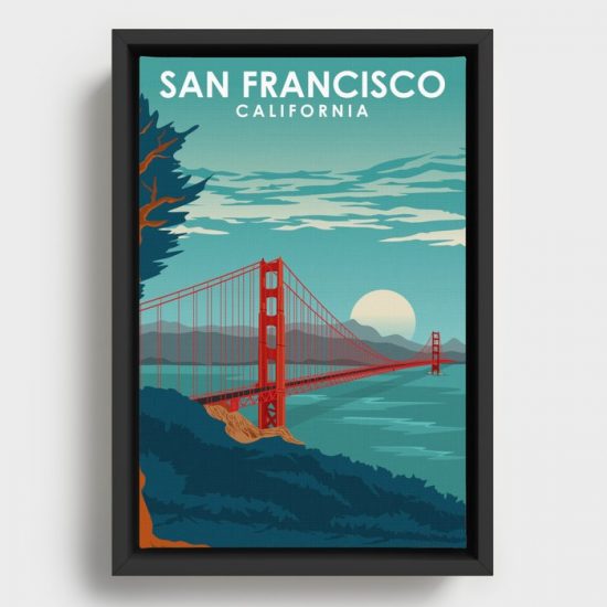 San Francisco California Travel Poster Canvas Print Wall Art Decor 1