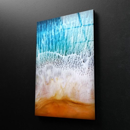 Sea Wave Wall Art Abstract Wall Art Epoxy Geode Ocean Wall Art Glass Print 1