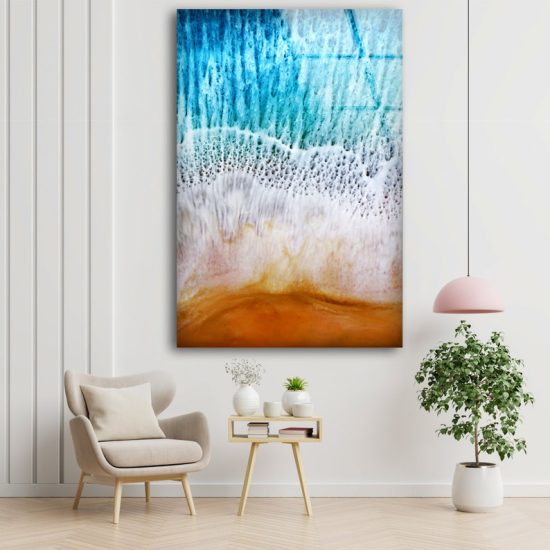 Sea Wave Wall Art Abstract Wall Art Epoxy Geode Ocean Wall Art Glass Print 2