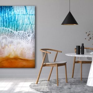 Sea Wave Wall Art Abstract Wall Art Epoxy Geode Ocean Wall Art Glass Print