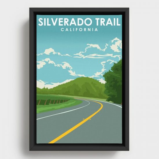 Silverado Trail Route California Travel Poster Canvas Print Wall Art Decor 1