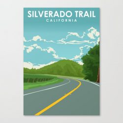 Silverado Trail Route California Travel Poster Canvas Print - Wall Art Decor