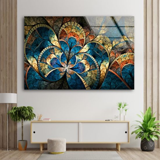 Stained Wall Hangings Abstract Wall Art Glass Print 1