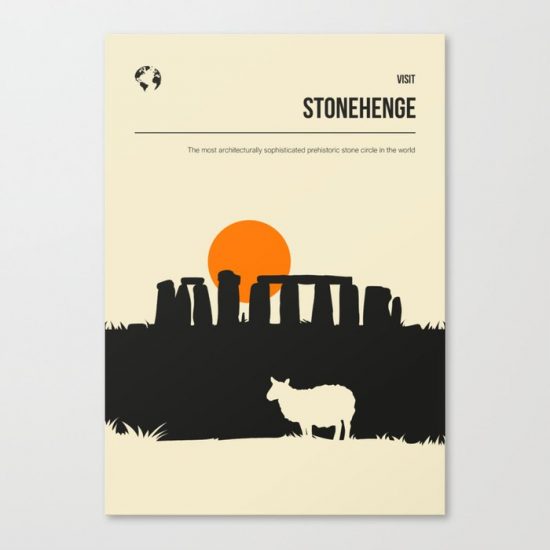 Stonehenge England United Kingdom Travel Poster Canvas Print - Wall Art Decor