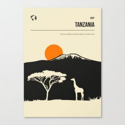 Tanzania Kilimanjaro Vintage Travel Poster Canvas Print - Wall Art Decor