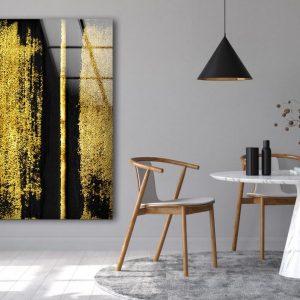 Temper Glass Wall Art For Restaurant Office Wall Art 3D Wall Art Paintings With Gold Leaf Gold Wall Art 1
