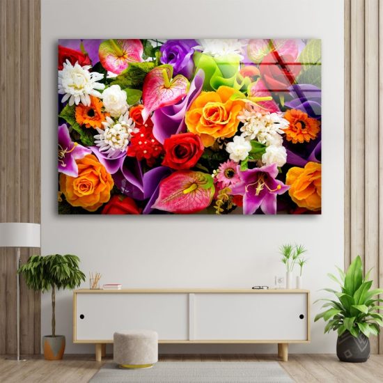 Tempered Glass Abstract Art And Cool Wall Hanging Dandelion Wall Art Rose Wall Art Flower Wall Art 1