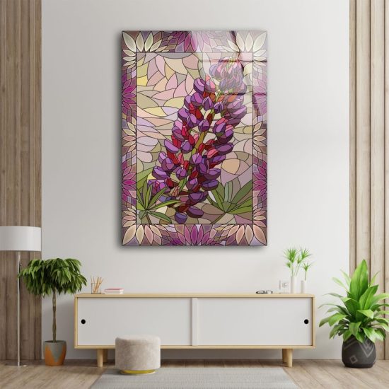 Tempered Glass Abstract Art And Cool Wall Hanging Stained Window Glass Wall Art Flower Wall Art