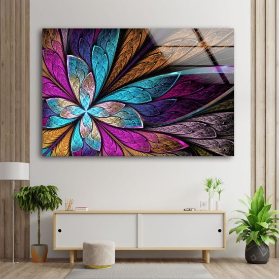 Tempered Glass Abstract Wall Art Wall Hanging Stained Wall Art Valentines Glass Printing 1