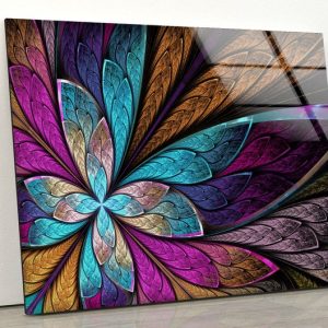 Tempered Glass Abstract Wall Art Wall Hanging Stained Wall Art Valentines Glass Printing