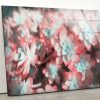 Tempered Glass Ation Abstract Art Wall Hanging Flower Wall Art Dandelion Pink Rose Wall Art