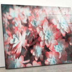 Tempered Glass Ation Abstract Art Wall Hanging Flower Wall Art Dandelion Pink Rose Wall Art