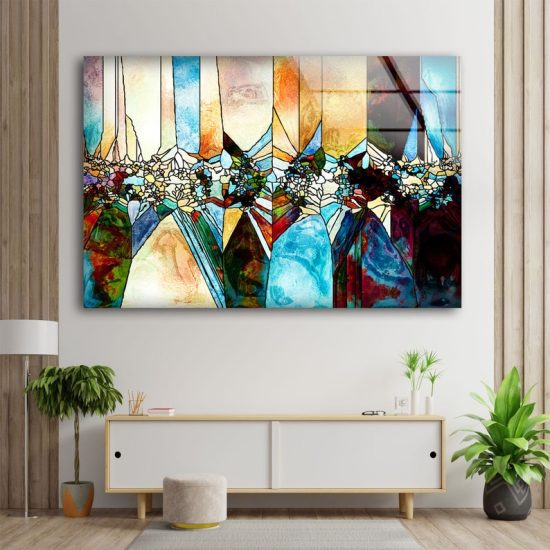 Tempered Glass Print Picture Wall Art For Office Stained Window Glass Wall Art Fractal Glass Wall Art Abstract Wall Art 1