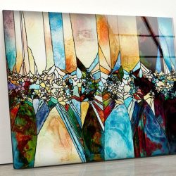 Tempered Glass Print Picture Wall Art For Office Stained Window Glass Wall Art Fractal Glass Wall Art Abstract Wall Art