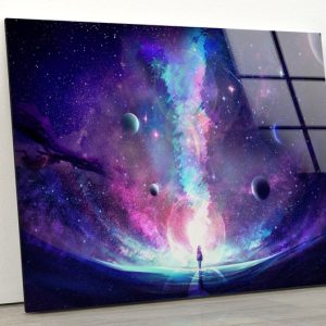 Tempered Glass Print Picture Wall Art For Restaurant Office Wall Art Galaxy Wall Art Space Wall Art