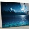 Tempered Glass Print Picture Wall Art Restaurant Office Wall Art Moon And Night Sky Wall Art Moon View Wall Art