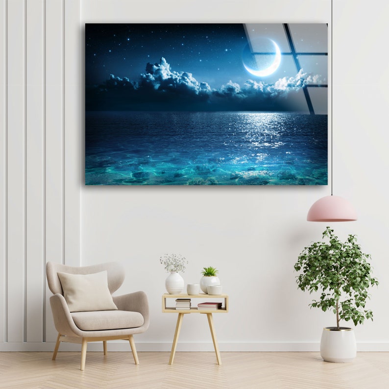 Tempered-Glass-Print-Picture-Wall-Art-Restaurant-Office-Wall-Art-Moon-And-Night-Sky-Wall-Art-Moon-View-Wall-Art-2 Tempered Glass Print Picture Wall Art Restaurant Office Wall Art Moon And Night Sky Wall Art Moon View Wall Art 2