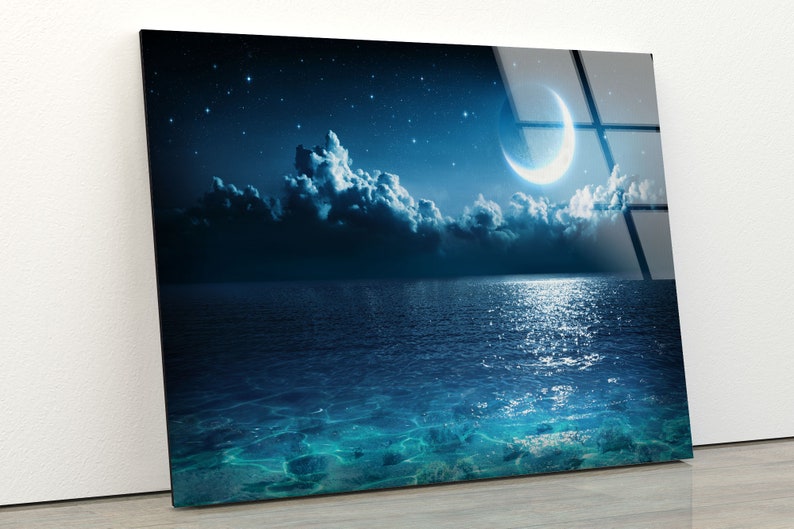 Tempered-Glass-Print-Picture-Wall-Art-Restaurant-Office-Wall-Art-Moon-And-Night-Sky-Wall-Art-Moon-View-Wall-Art Tempered Glass Print Picture Wall Art Restaurant Office Wall Art Moon And Night Sky Wall Art Moon View Wall Art