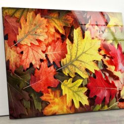 Tempered Glass Printing Wall Decor Ation For Living Room Autumn Leaf Wall Art Autumn Wall Art Leaves Wall Art