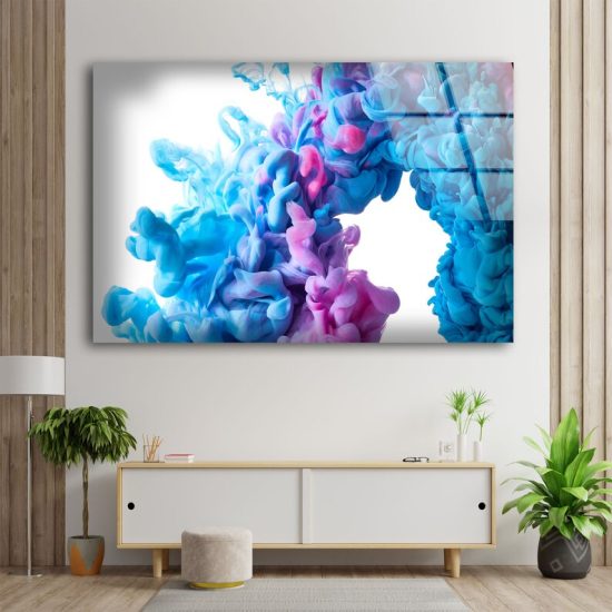 Tempered Glass Printing Wall Decor Ation For Living Room Colorful Smoke Glass Printing Art Abstract Wall Art 1 1