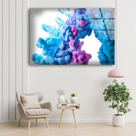 Tempered Glass Printing Wall Decor Ation For Living Room Colorful Smoke Glass Printing Art Abstract Wall Art 2 1