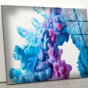 Tempered Glass Printing Wall Decor Ation For Living Room Colorful Smoke Glass Printing Art Abstract Wall Art