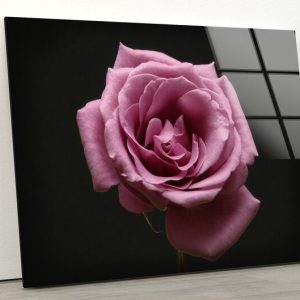 Tempered Glass Printing Wall Decor Ation For Living Room Flower Wall Art Pink Rose Wall Art Pink Abstract Art